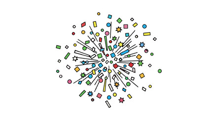 Celebration explosion of colorful confetti, joyfully spreading happiness