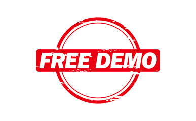 FREE DEMO - FREE DEMO words written on Red Rubber Stamp
