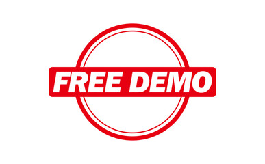 FREE DEMO - FREE DEMO words written on Red Rubber Stamp
