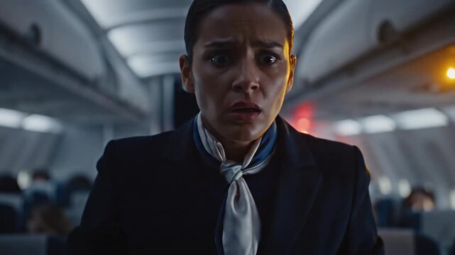 Flight Attendant's Intense Fear Grips Her During Dramatic Airplane Crisis