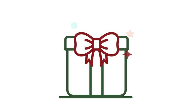 Present icon animation. Animated icon related to christmas, gift. Suitable for user interface, provide visual feedback and more. alpha channel, transparent background