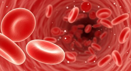 Microscopic View of Healthy Red Blood Cells Circulating in the Human Body