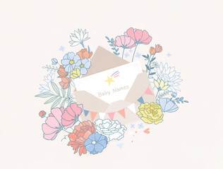 Baby Names Announcement Card