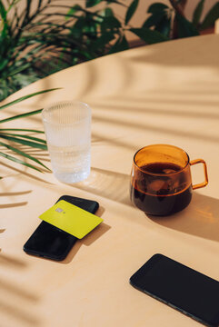 Paying drink with card