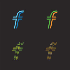 Strong Block Letter F Icon Design with Bold Edges for Corporate Identity