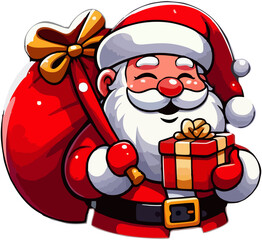 Cute Santa Claus Waving – Christmas Cartoon Illustration