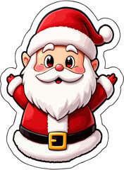 Cute Santa Claus Waving – Christmas Cartoon Illustration
