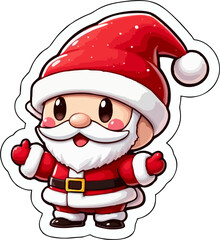 Cute Santa Claus Waving – Christmas Cartoon Illustration