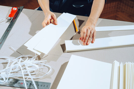 Bookbinder working