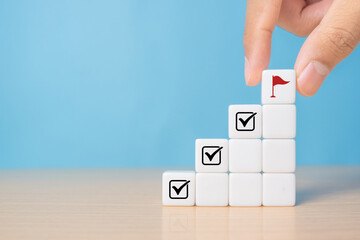 Corporate goal achievement and business success.