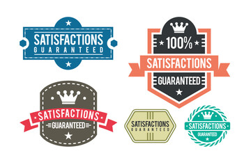Set of Satisfaction Guaranteed Badges and Labels.