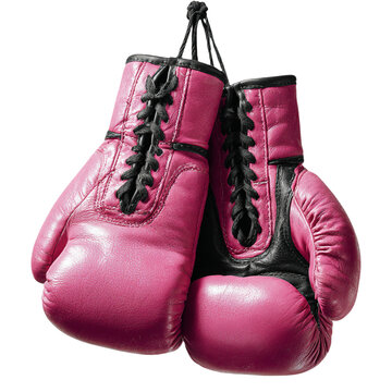 Par de guantes de boxeo rosas, fucsia con negro