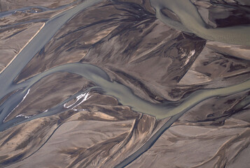 Braided Glacial River Patterns, Iceland
