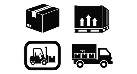Delivery and shipping icons for logistics and transportation use