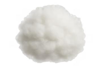 Fluffy white cotton wool cloud on transparent background