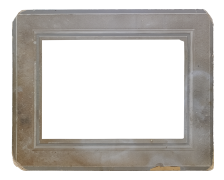 Old grey cardboard slide mount frame isolated on white