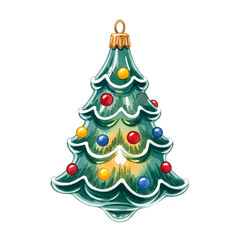 Cute Decorated Christmas Tree with Ornaments and Star Topper