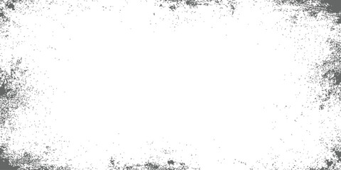 Obraz premium Distressed grunge texture border overlay black and white vector abstract background frame