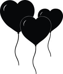 Heart balloon silhouette vector illustration
