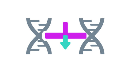 Dynamic DNA editing concept with vibrant colors for medical innovation visuals, genetic engineering projects, and scientific research presentations