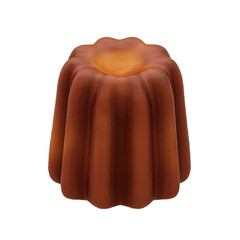 3d canele pastry isolated 