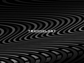 Black background vector luxury invitation card. Elegant wavy lines pattern on black background. Premium design illustration for wedding, vip cover template, grand opening, flyer, etc.