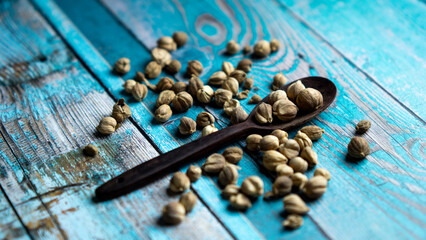 Dry Cardamom (kapulaga, Amomum compactum, cardamum). Cardamom are used as flavorings and cooking spices in food and drink