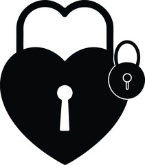 Heart Padlock Vector Illustration for Love and Security Concept