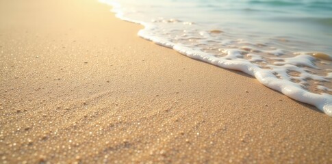 Textured sand with gentle sea ripples close-up, wave pattern, texture, grain