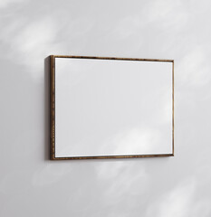 Framed floated canvas mockup close up, 3d render