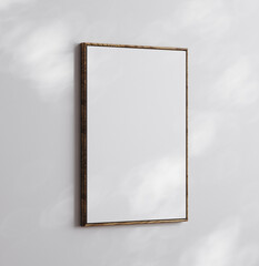 Framed floated canvas mockup close up, 3d render