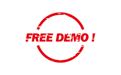 FREE DEMO ! - FREE DEMO ! words written on Red Rubber Stamp
