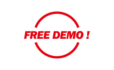 FREE DEMO ! - FREE DEMO ! words written on Red Rubber Stamp

