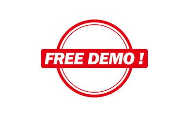 FREE DEMO ! - FREE DEMO ! words written on Red Rubber Stamp
