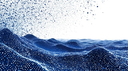 Clean white space above blue ascending particle dots creating subtle data rise effect, modern minimal professional fintech gradient background for presentation, annual report, dashboard, UI interface