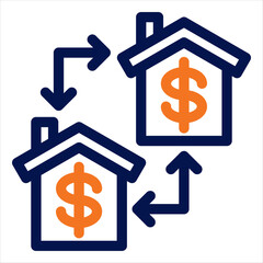 Real Estate Duotone Icon. Simple Vector Illustration on White Background