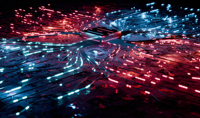 Connecting network and technology concept