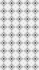 Retro geometric style with interlocking grey circles creating soft diamond shapes. Beautiful for textile or wrapping paper.