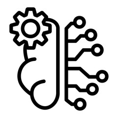 Digital brain Line Icon