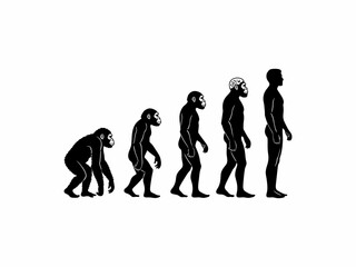 silhouette of ancient human transformation