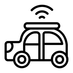Self driving car Line Icon