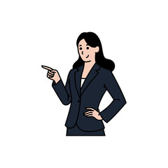 Businesswoman Making a Clear Pointing Gesture.eps