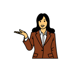 Illustration of a Professional Woman Explaining Something.eps