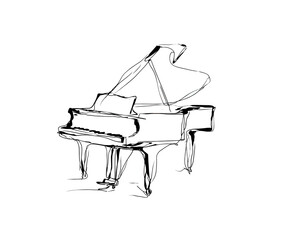 Elegant Grand Piano Sketch
