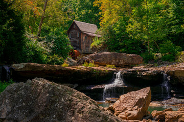 Glade Creek Grist Mill in Babcock State Park in West Virginia, USA, located in Clifton, WV. 