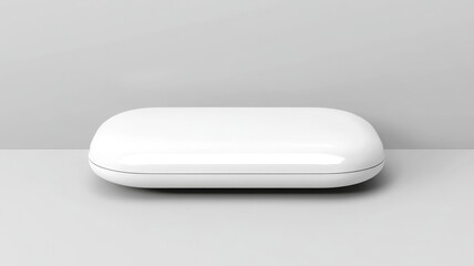 White wireless presentation clicker mockup minimal design gray background, modern and clean style