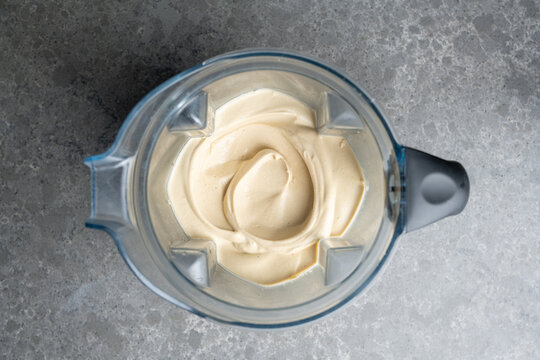 Freshly made nut paste for a vegan dessert