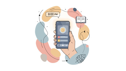 Hand Holding Smartphone Displaying Daily Schedule and Tasks Digital Organization Concept