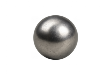 Silver metal sphere isolated on transparent background