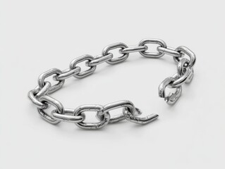 Obraz premium A chunky silver chain bracelet with large interconnected rectangular links displayed on a plain background